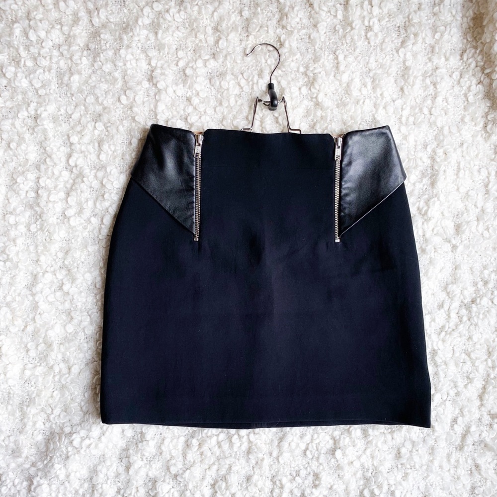 The Kooples leather trim skirt